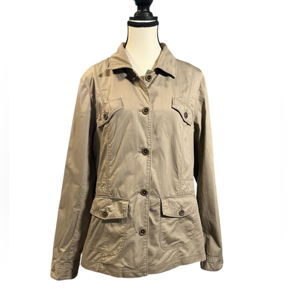 Great Northwest Tan Jacket with Collared Neckline 100% Cotton